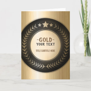 CUSTOM PRINT DIY MEDAL Gold #1 ADD YOUR LOGO edit Dankeskarte