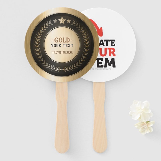 CUSTOM PRINT DIY MEDAL Gold #1 ADD YOUR LOGO Edit Fächer (Vorne und Hinten)