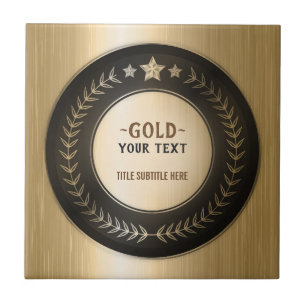 CUSTOM PRINT DIY MEDAL Gold #1 Champion EDITABLE Fliese