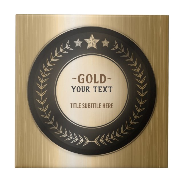 CUSTOM PRINT DIY MEDAL Gold #1 Champion EDITABLE Fliese (Vorderseite)