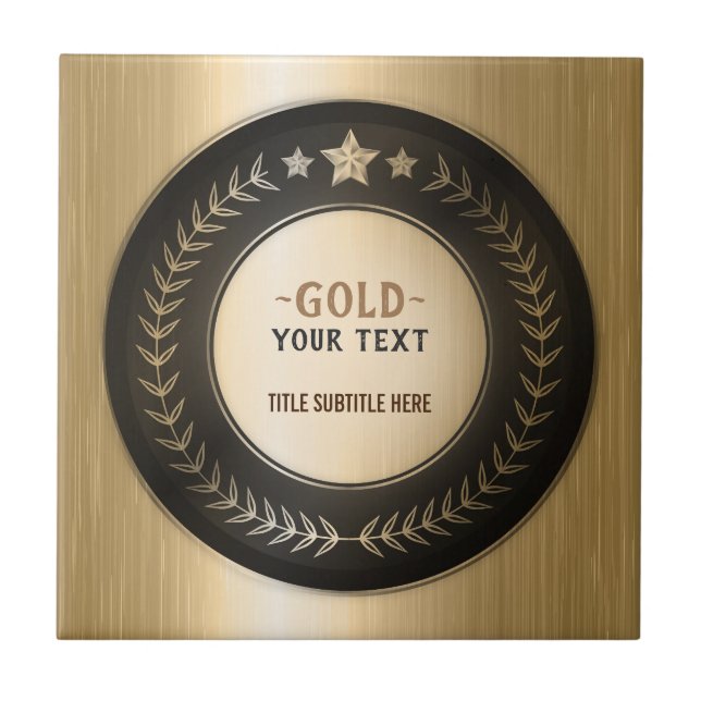 CUSTOM PRINT DIY MEDAL Gold #1 Champion EDITABLE Fliese (Vorderseite)