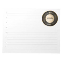 CUSTOM PRINT DIY MEDAL Gold #1 Champion EDITABLE Notizblock