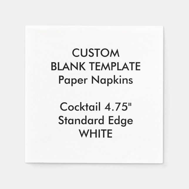 Custom Print Small White Cocktail Papier Napkins Serviette (Vorderseite)