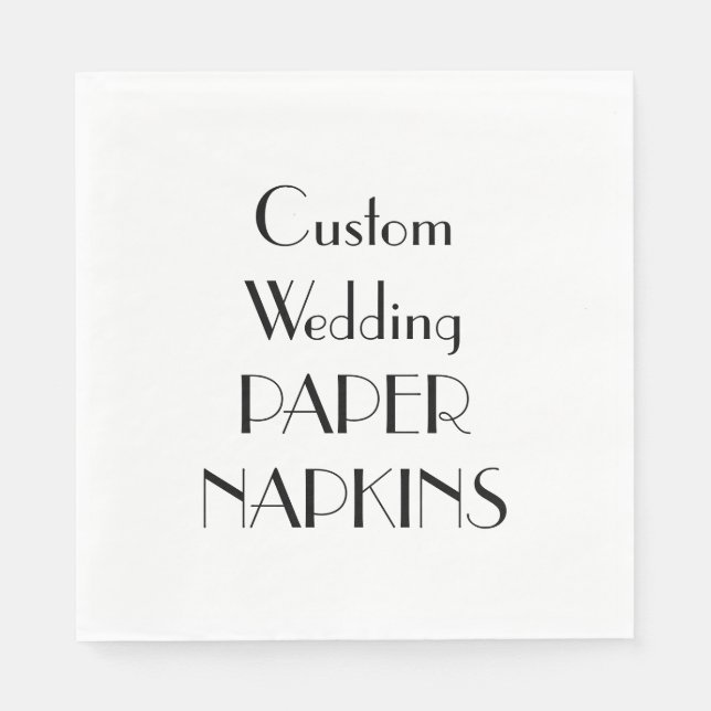 Custom Print Wedding Party Papier Napkins Serviette (Vorderseite)