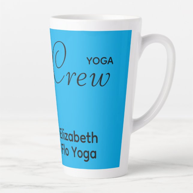 Custom Print Yoga Crew Azure Blue Milchtasse (Rechts)