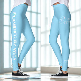 Custom Print Yoga Crew Baby Blue Leggings