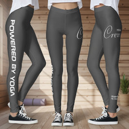 Custom Print Yoga Crew Dark Grey Leggings