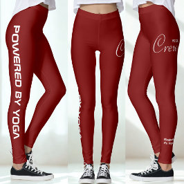 Custom Print Yoga Crew Deep Red Leggings