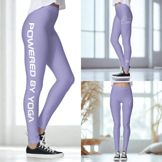 Custom Print Yoga Crew Pale Purple Lavender Leggings