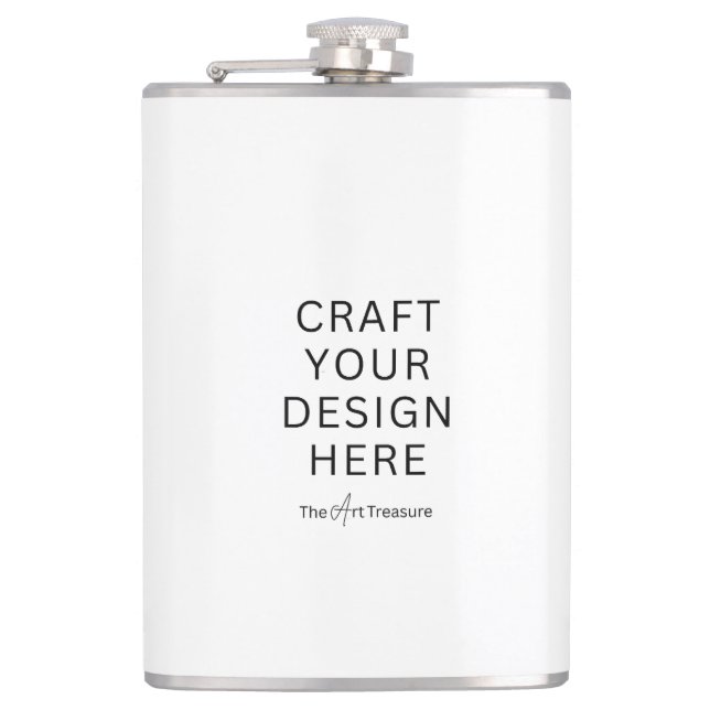 Custom Printed 8 oz Flask  –Upload Your Own Design Flachmann (Vorderseite)