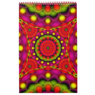 Custom Printed Calendar 2014 Mandala Psychedelic Kalender