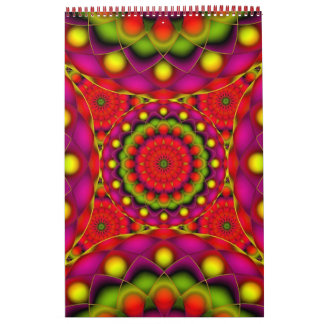 Custom Printed Calendar 2014 Mandala Psychedelic Kalender