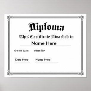 Custom Printed Diploma Poster