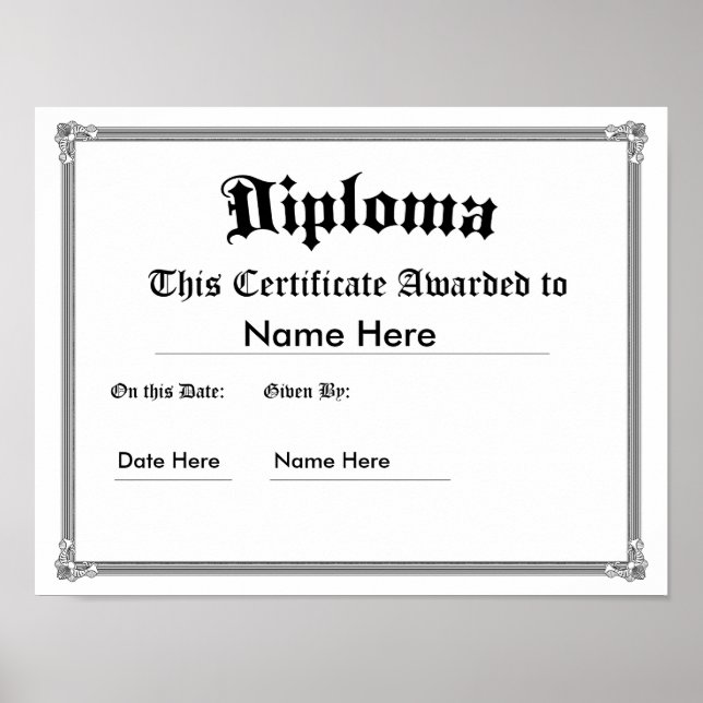 Custom Printed Diploma Poster (Vorne)