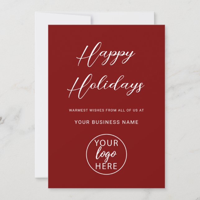 Custom Professional Business Logo Christmas  Feiertagskarte (Vorderseite)
