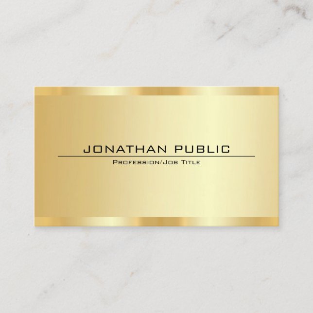 Custom Professional Elegant Faux Gold Template Visitenkarte (Vorderseite)