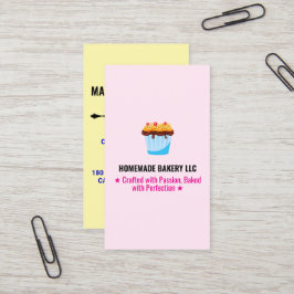 Custom Professional Pink Slogans & Bakery Logo Visitenkarte