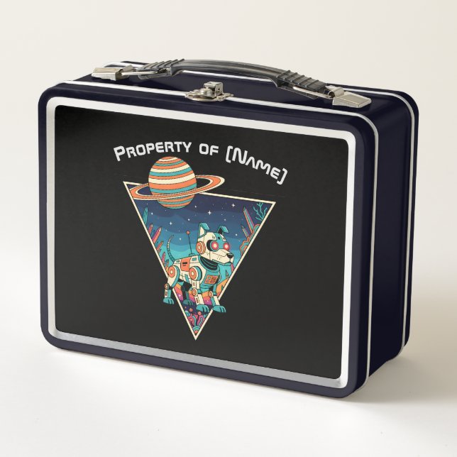Custom Property of [Name] Robot Dog Lunch Box (Vorderseite)