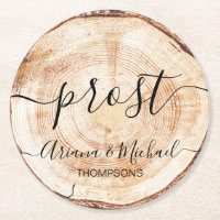 Custom Prost German Wedding Wood Grain