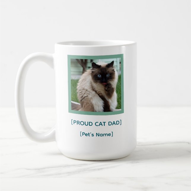 Custom Proud Cat Dad Mug | Pet Photo Gift Kaffeetasse (Links)
