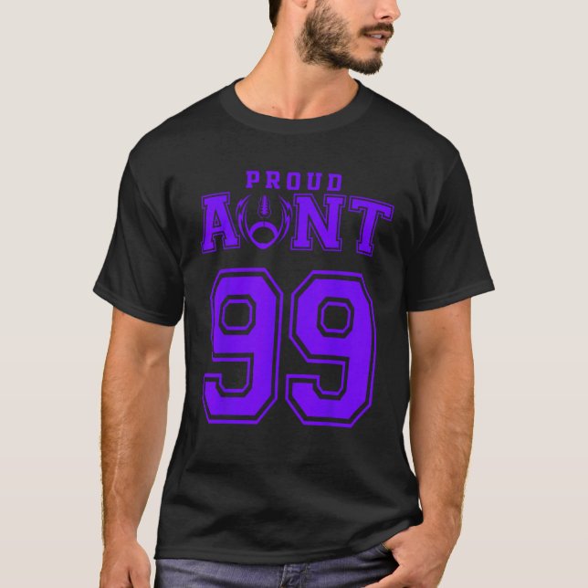 Custom Proud Football Aunt Number 99 P Personalize T-Shirt (Vorderseite)