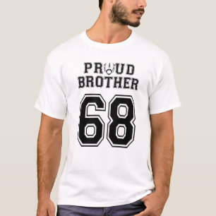 Custom Proud Football Brother Number 68 Personaliz T-Shirt