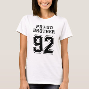 Custom Proud Football Brother Number 92 Personaliz T-Shirt