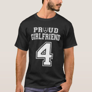 Custom Proud Football Girlfriend Number 4 Personal T-Shirt
