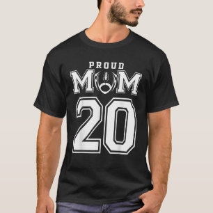 Custom Proud Football Mama Number 20 Personalisier T-Shirt
