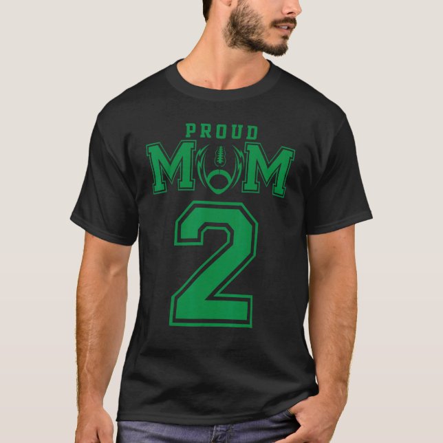 Custom Proud Football Mama Nummer 2 G Personalisie T-Shirt (Vorderseite)