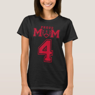 Custom Proud Football Mama Nummer 4 R Personalisie T-Shirt