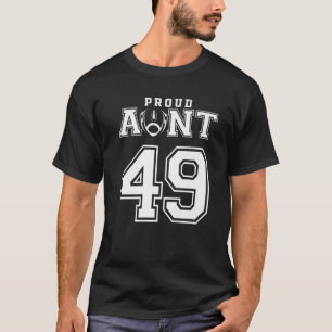 Custom Proud Football Tante Nummer 49 Personalisie T-Shirt