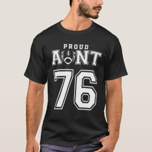 Custom Proud Football Tante Nummer 76 Personalisie T-Shirt