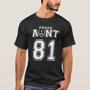 Custom Proud Football Tante Nummer 81 Personalisie T-Shirt