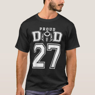 Custom Proud Football Vater Number 27 Personalisie T-Shirt