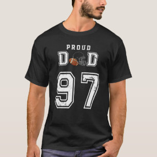 Custom Proud Football Vater Number 97 Personalisie T-Shirt