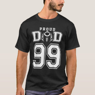 Custom Proud Football Vater Number 99 Personalisie T-Shirt
