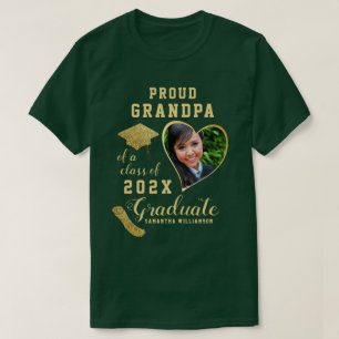 Custom Proud Grandpa einer Klasse von 2024 Graduat T-Shirt