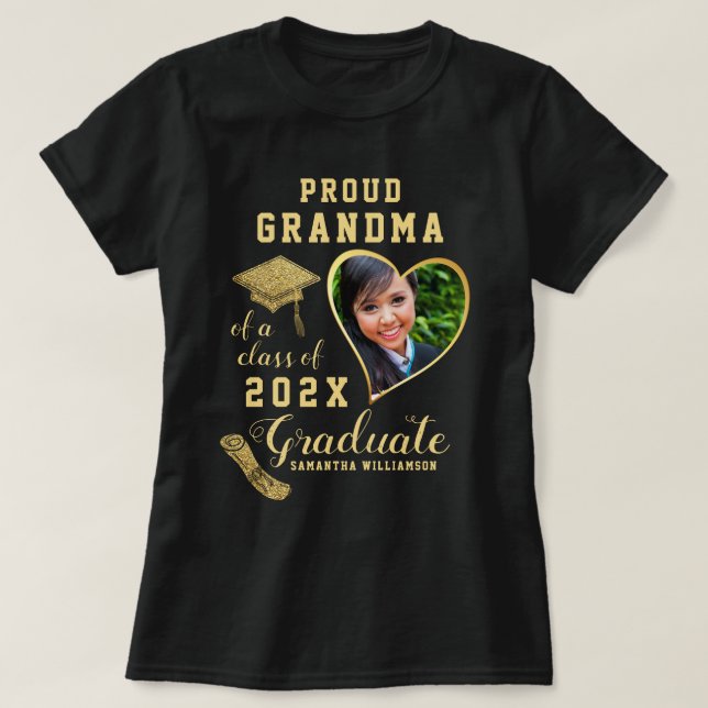Custom Proud Oma einer Klasse von 2025 Graduate T-Shirt (Design vorne)