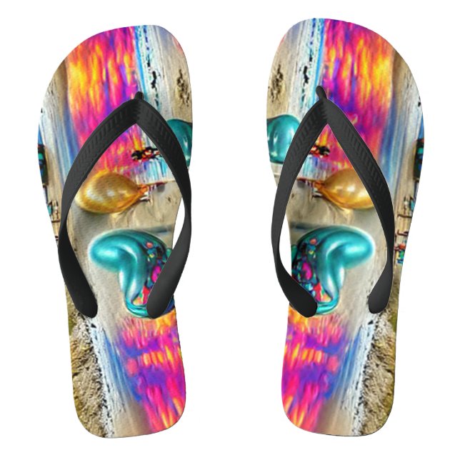 Custom Psychedelic Balloons farbenfrohe Dreh Flops Flip Flops (Fußbett)