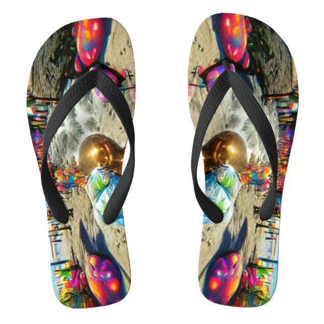 Custom Psychedelic Balloons farbige Flip Flops (Fußbett)