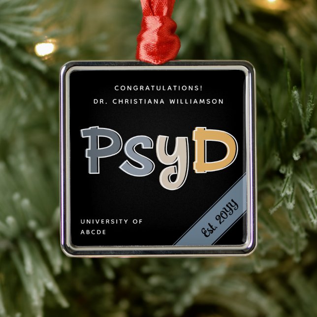 Custom PsyD Doctor of Psychology Abschluss Chic Ornament Aus Metall (Baum)