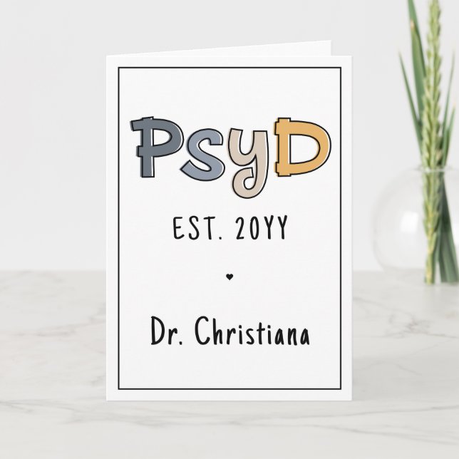 Custom PsyD Doctor of Psychology Psychologist Karte (Vorderseite)