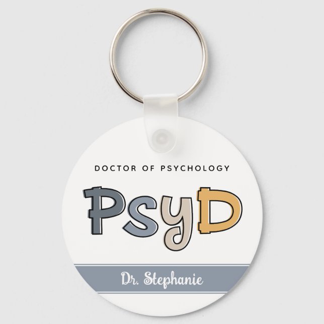 Custom PsyD Doctor of Psychology Psychologist Schlüsselanhänger (Vorderseite)