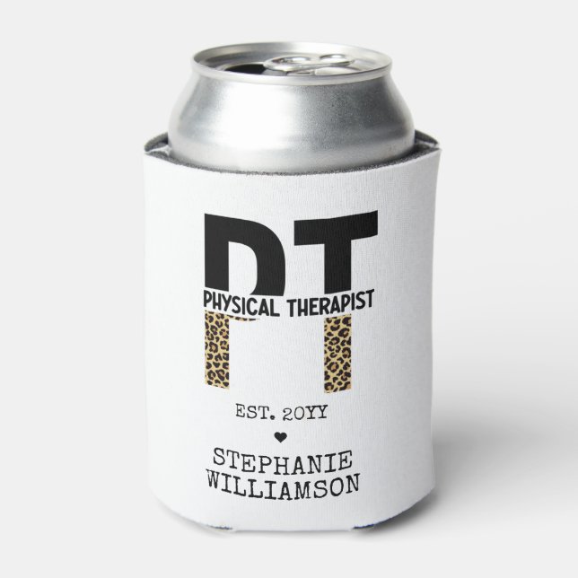 Custom PT Physiotherapeut Cheetah Print Dosenkühler (Kanne Vorderseite)