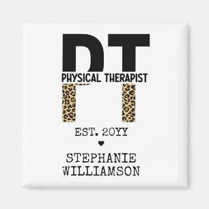 Custom PT Physiotherapeut Cheetah Print Magnet