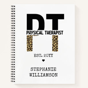 Custom PT Physiotherapeut Cheetah Print Notizbuch