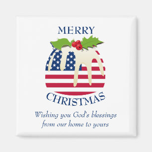 Custom Pudding mit Patriotic USA FLAG Weihnachten Magnet