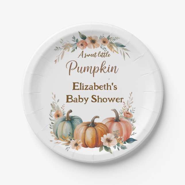 Custom Pumpkin Baby Dusche Pappteller (Vorderseite)