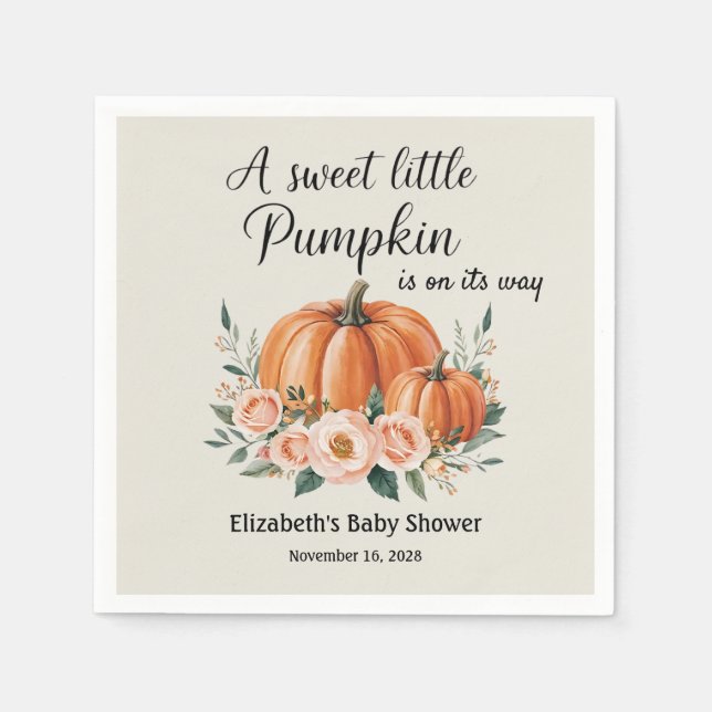 Custom Pumpkin Baby Dusche Serviette (Vorderseite)